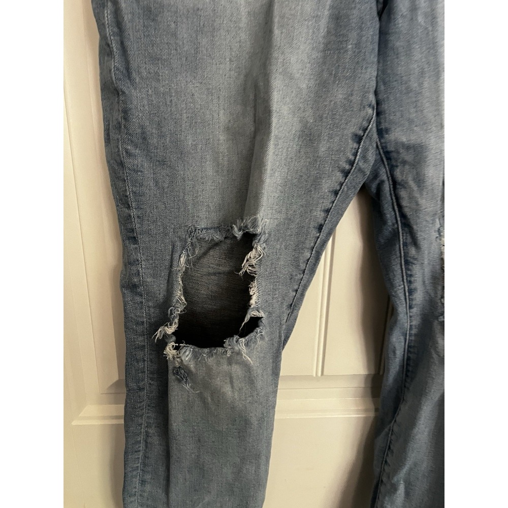 Dear John Blaire Straight Leg Jeans Size 32 Distressed 34x26 Blue Denim Crop 647 - Picture 2 of 7